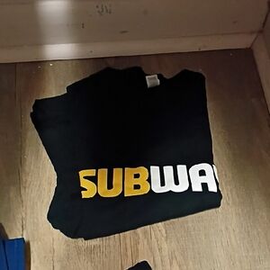 Jerzees Black Tee with Gold and White Print